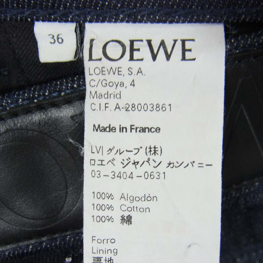 LOEWE ロエベ フィッシャーマン デニム パンツ インディゴブルー系 36【中古】