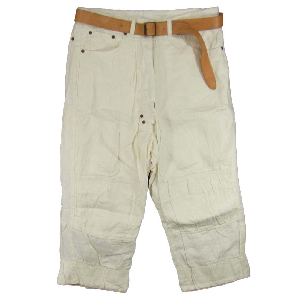 Paul Harnden ポールハーデン オイルドリネンヘリンボーン サルエル パンツ オフホワイト系 XS【中古】