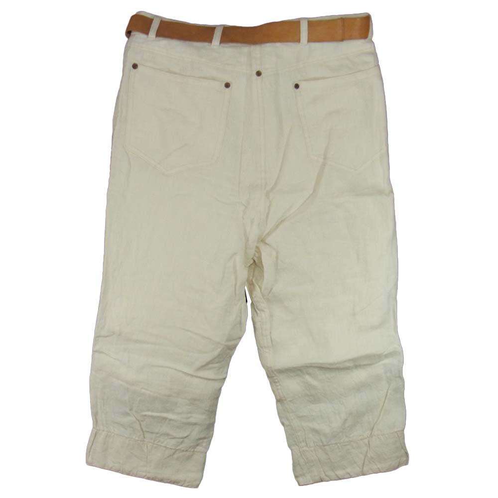 Paul Harnden ポールハーデン オイルドリネンヘリンボーン サルエル パンツ オフホワイト系 XS【中古】