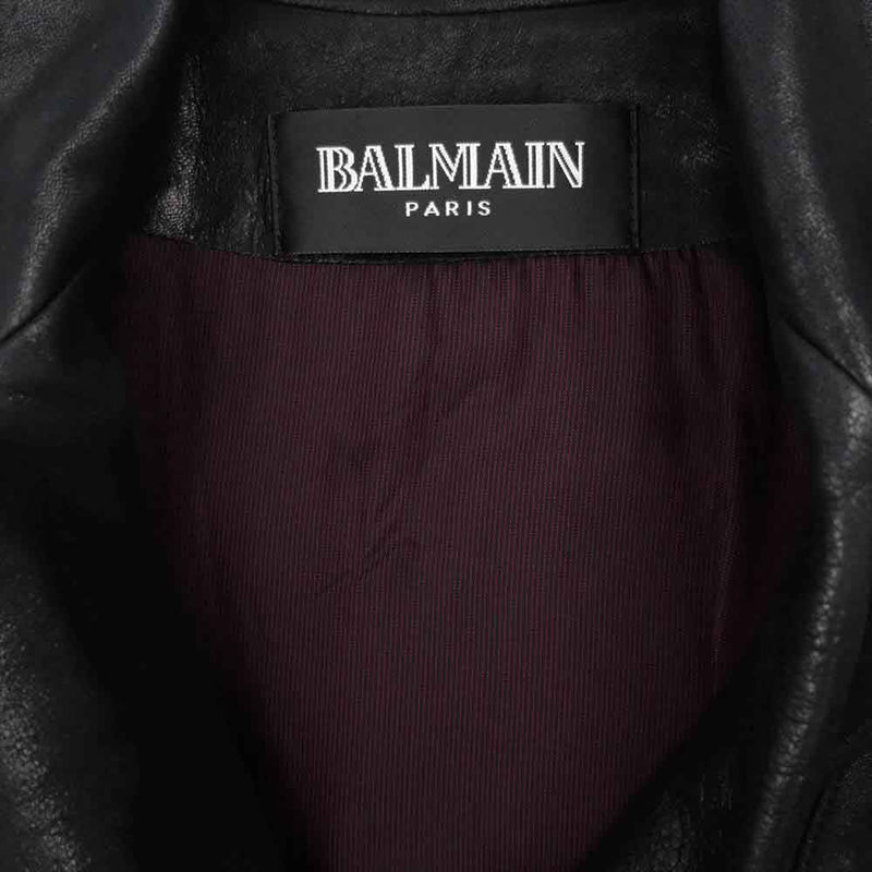 BALMAIN バルマン フランス製 ラムレザー ダブルライダース【極上美品】【中古】