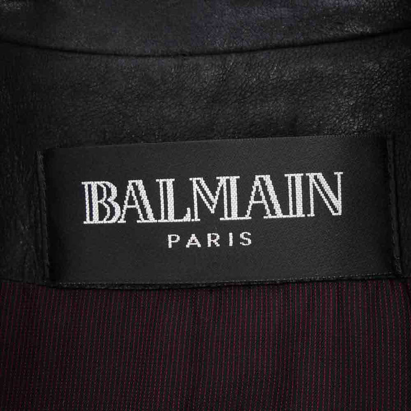BALMAIN バルマン フランス製 ラムレザー ダブルライダース【極上美品】【中古】