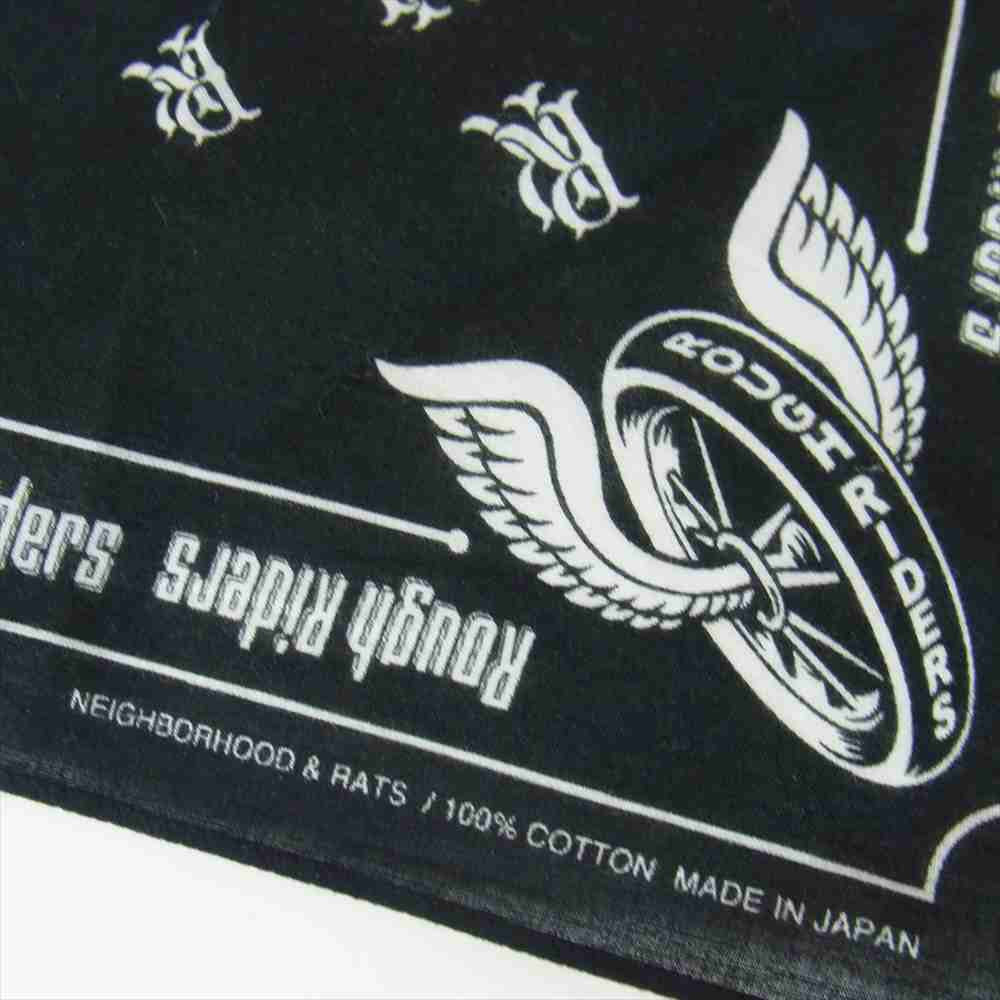 NEIGHBORHOOD ネイバーフッド × rats × rough riders family トリプルコラボ バンダナ ブラック系【中古】