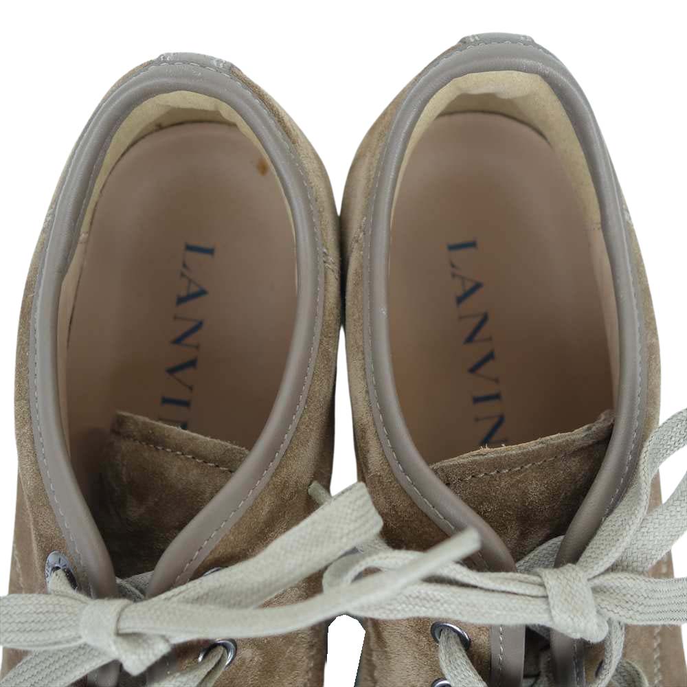 LANVIN ランバン ポルトガル製 スエード レザー スニーカー ライトブラウン系 6【美品】【中古】