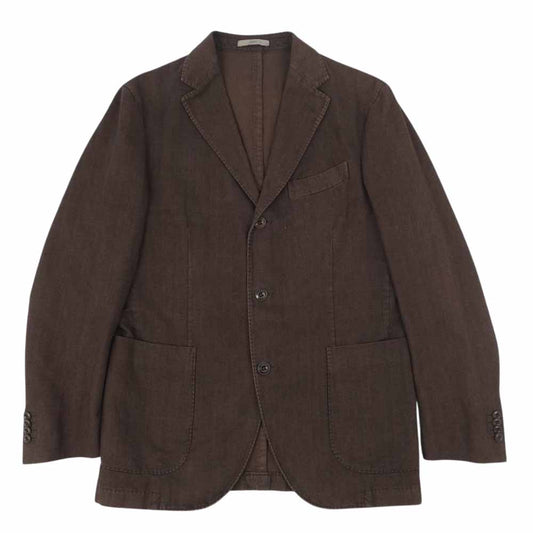 BOGLIOLI ボリオリ 国内正規品 COAT コットン ヘリンボーン 3B テーラード ジャケット ブラウン系 48【中古】