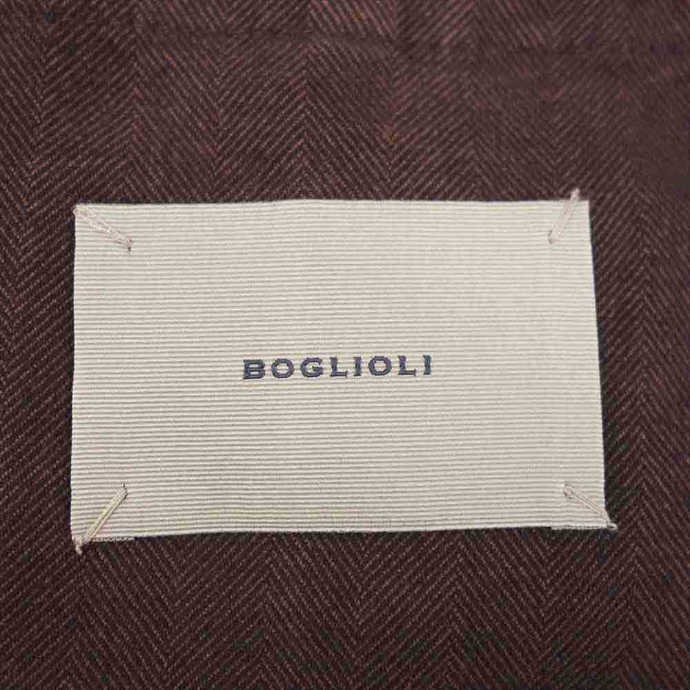 BOGLIOLI ボリオリ 国内正規品 COAT コットン ヘリンボーン 3B テーラード ジャケット ブラウン系 48【中古】