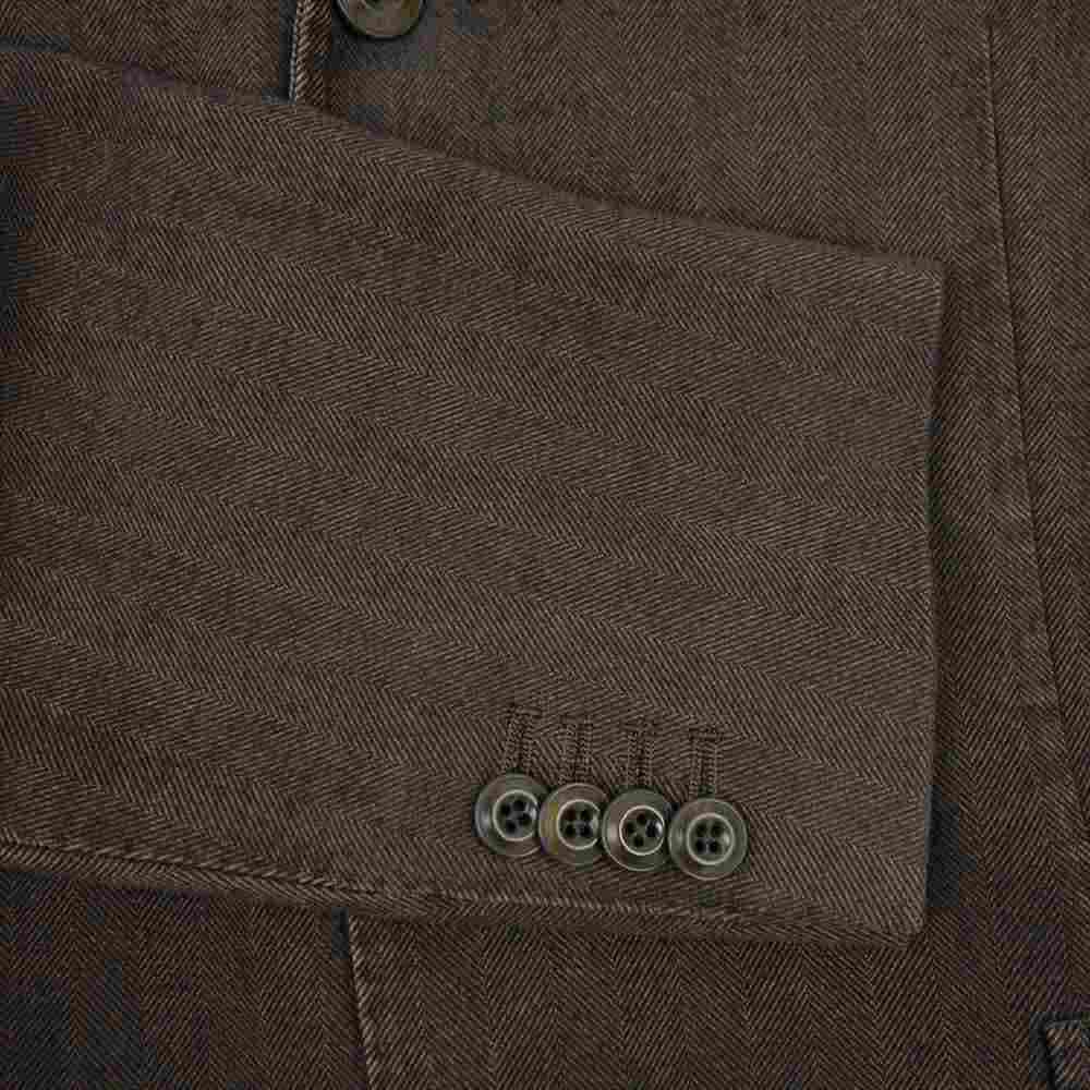 BOGLIOLI ボリオリ 国内正規品 COAT コットン ヘリンボーン 3B テーラード ジャケット ブラウン系 48【中古】