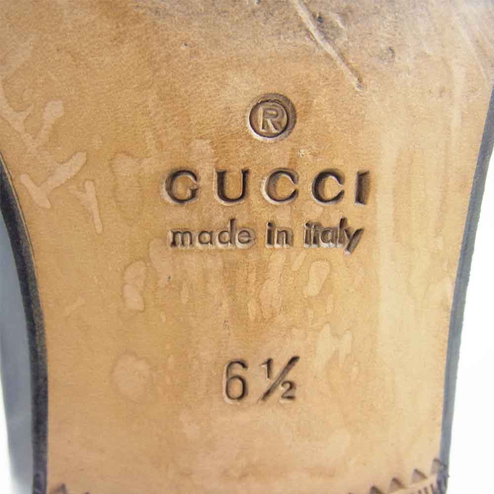 GUCCI グッチ イタリア製 内羽根 プレーントゥ シューズ ブラック系【中古】