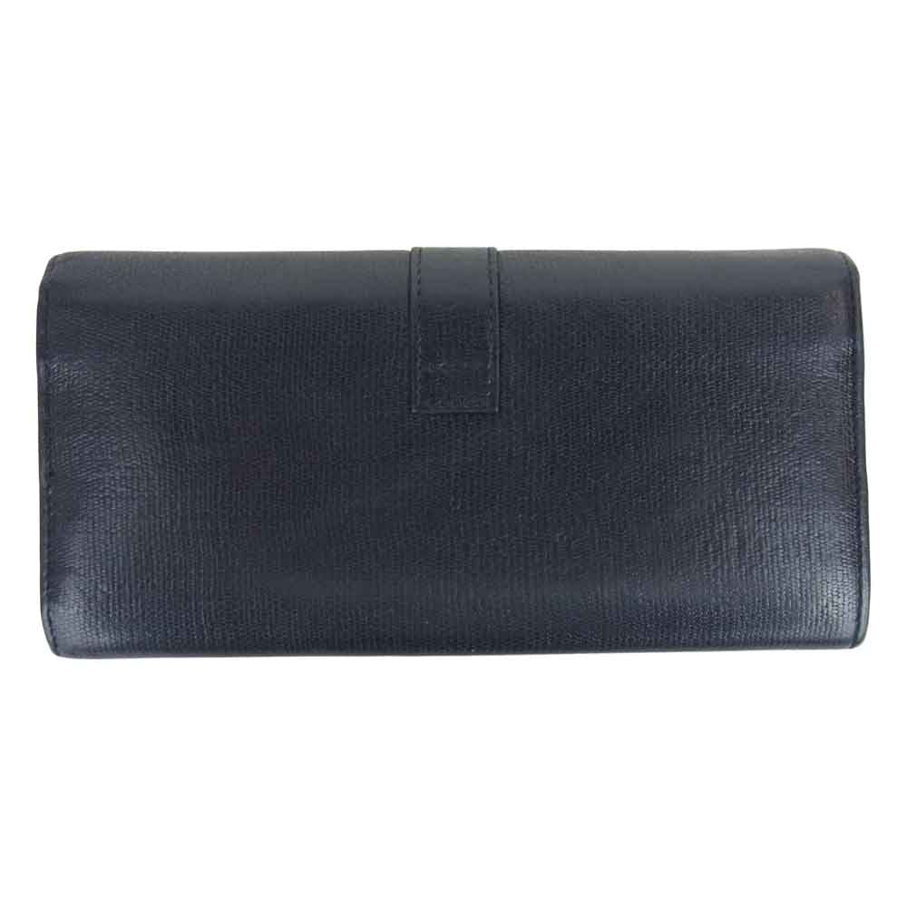 YVES SAINT LAURENT イヴサンローラン 241175 シープスキン 長財布 ウォレット ブラック系【中古】