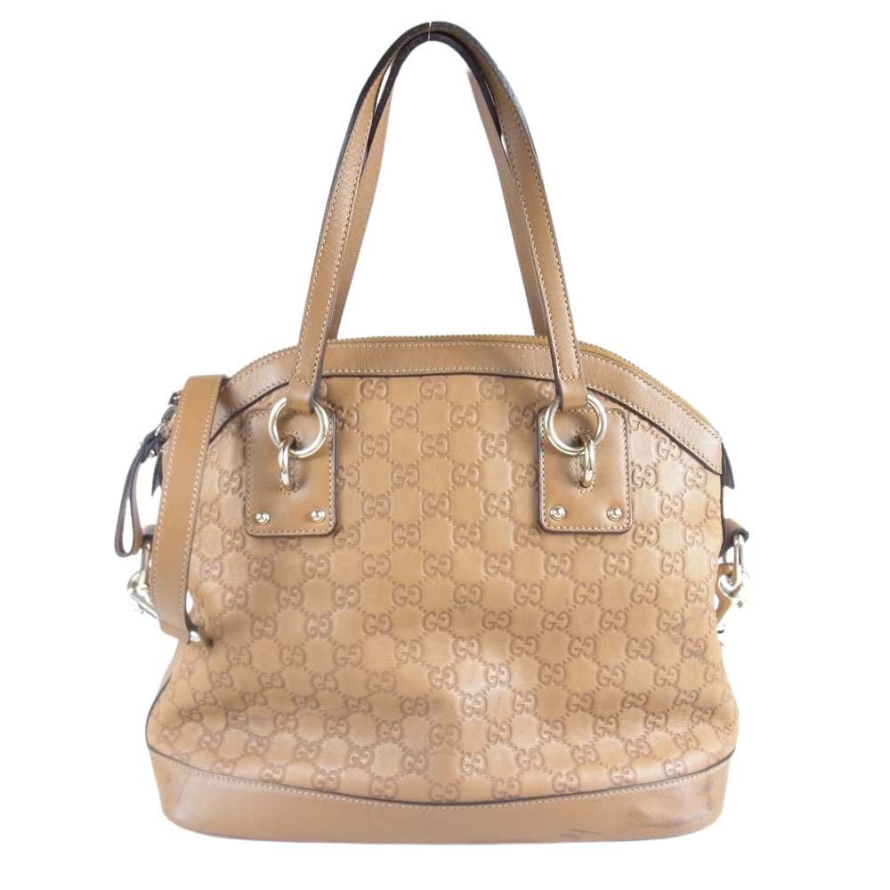 GUCCI グッチ 297279 GG レザー ハンドバッグ ブラウン系【中古】