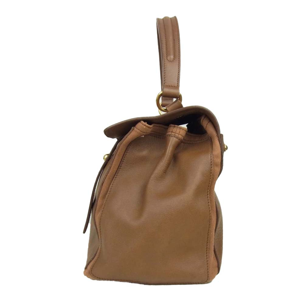 YVES SAINT LAURENT イヴサンローラン 229680 ミューズ トゥ ハンドバッグ ブラウン系【中古】