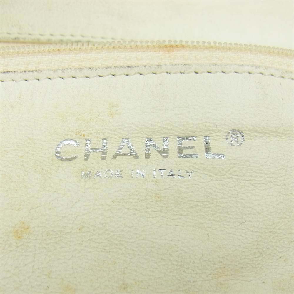 CHANEL シャネル ココマーク チェーン ショルダー ラムスキン バッグ ホワイト系【中古】