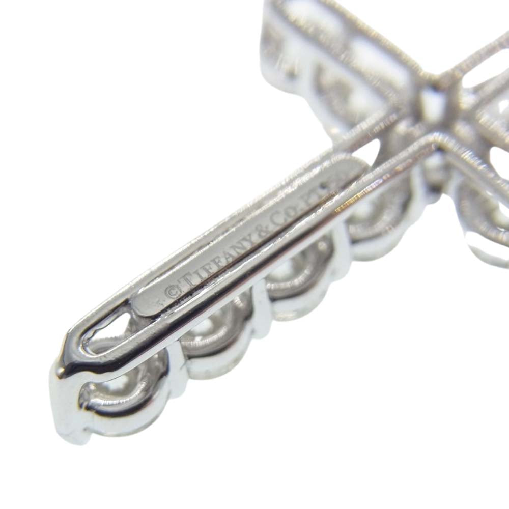 TIFFANY&Co. ティファニー 【新品仕上げ済み】PT950 ミディアム クロス ダイヤ ネックレス シルバー系【極上美品】【中古】
