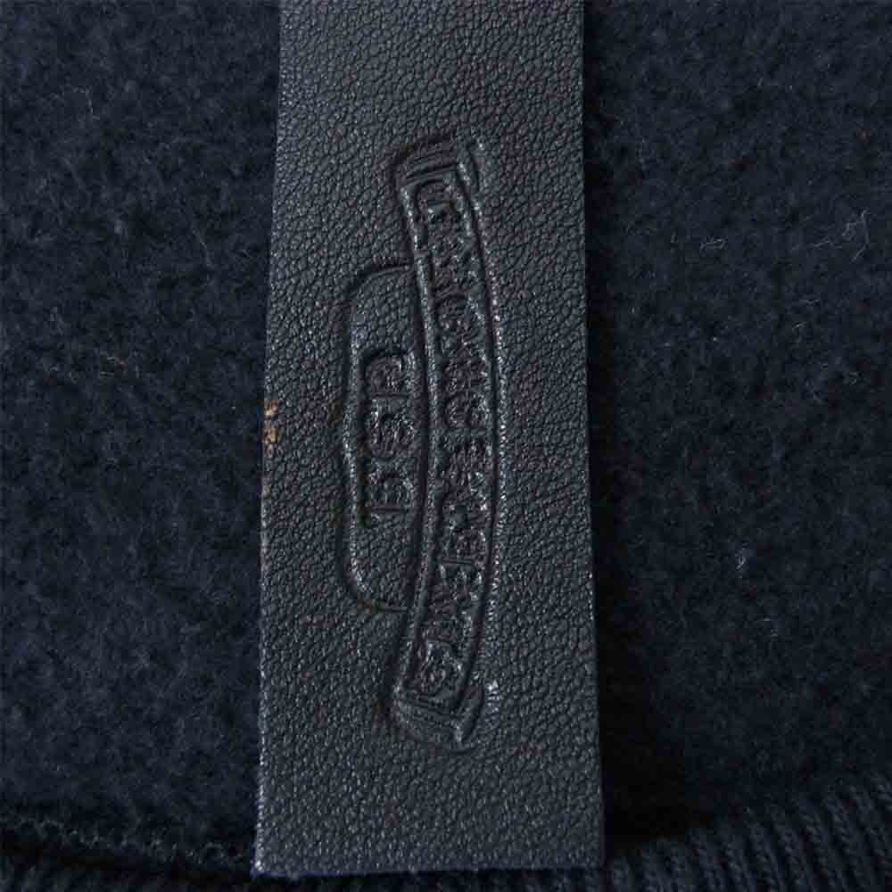 CHROME HEARTS クロムハーツ（原本無） SPLTSID SWTSHRT 袖レザー 切替 クロスパッチ クルーネック スウェット ブラック系 M【美品】【中古】