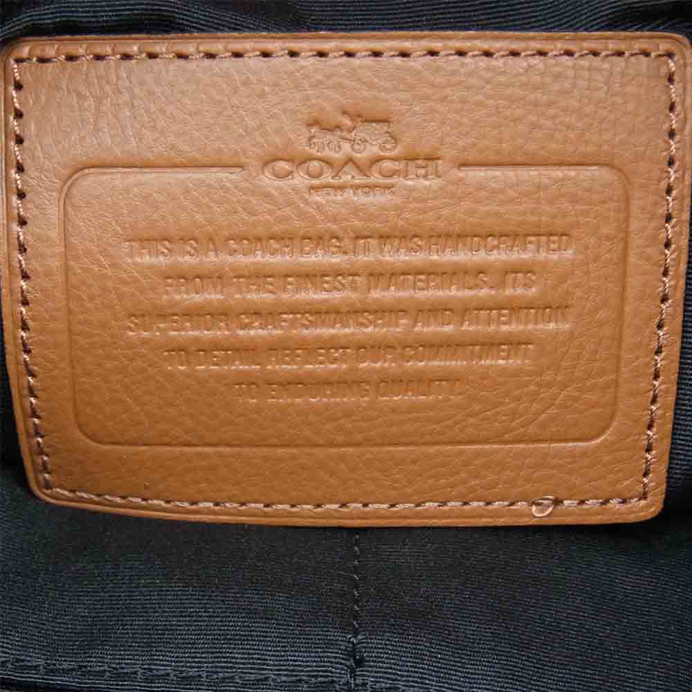 COACH コーチ レザー 2WAY ショルダー トート バッグ ブラウン系【中古】