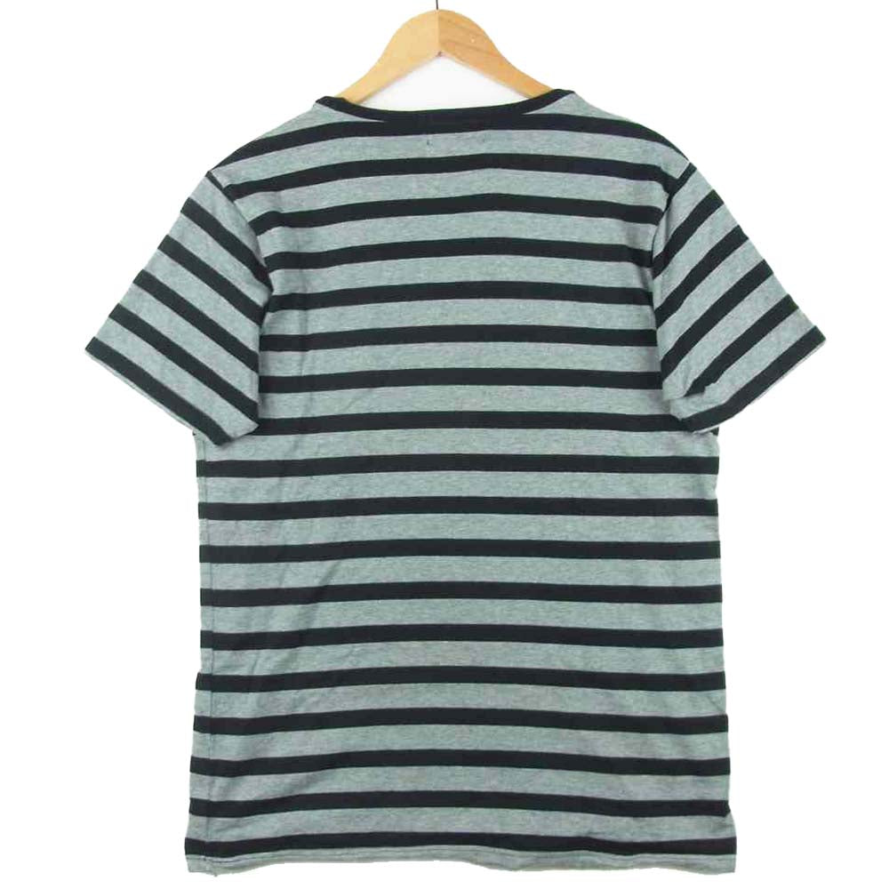 POLO RALPH LAUREN ポロ・ラルフローレン ボーダー 半袖 Tシャツ コットン 中国製 ブラック系 グレー系 LL【中古】