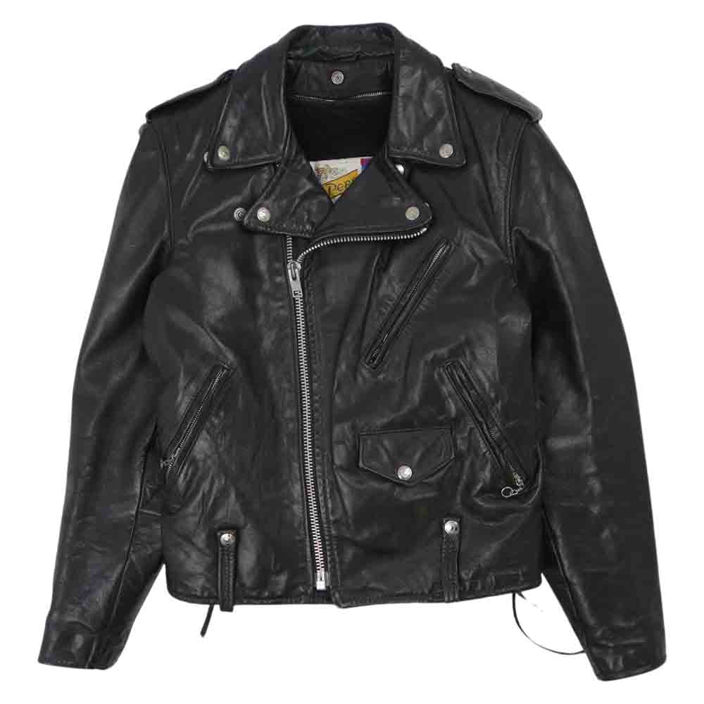 schott ショット 125 ライナー付属 レザー ライダース ジャケット ブラック系 34【中古】