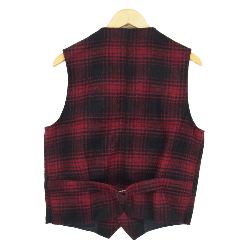 マニファッツュラ チェカレリ MANIFATTURA CECCARELLI マニファッツュラ チェッカレッリ Miner Vest  Virgin Wool マイナー ベスト レッド系 ブラック系 40【美品】【中古】