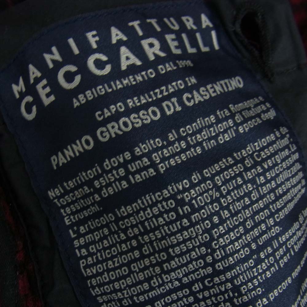 マニファッツュラ チェカレリ MANIFATTURA CECCARELLI マニファッツュラ チェッカレッリ Miner Vest  Virgin Wool マイナー ベスト レッド系 ブラック系 40【美品】【中古】