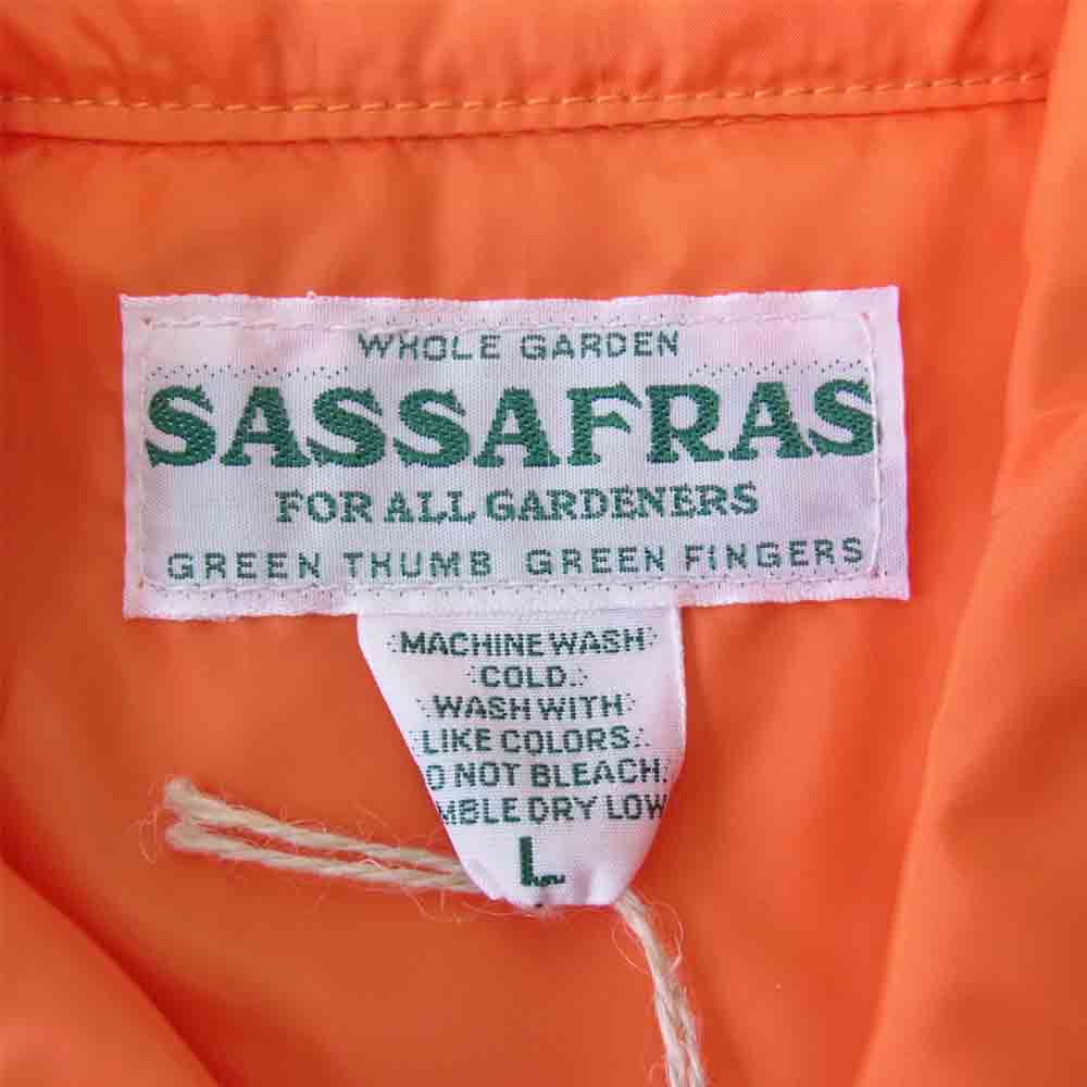 SASAFRAS ササフラス SF-161149 CRAZY GARDENER TUBE VEST NYLON QUILT クレイジー ガーデナー チューブ キルト 中綿 オレンジ系 L【新古品】【未使用】【中古】