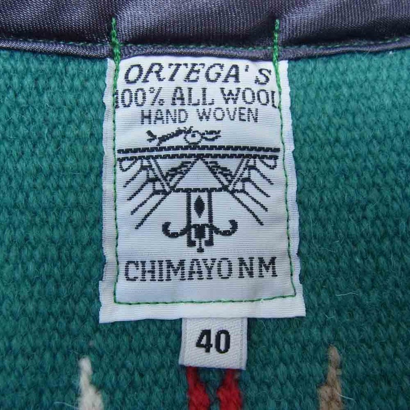 ORTEGA オルテガ USA製 CHIMAYO VEST チマヨベスト グリーン系 40【美品】【中古】