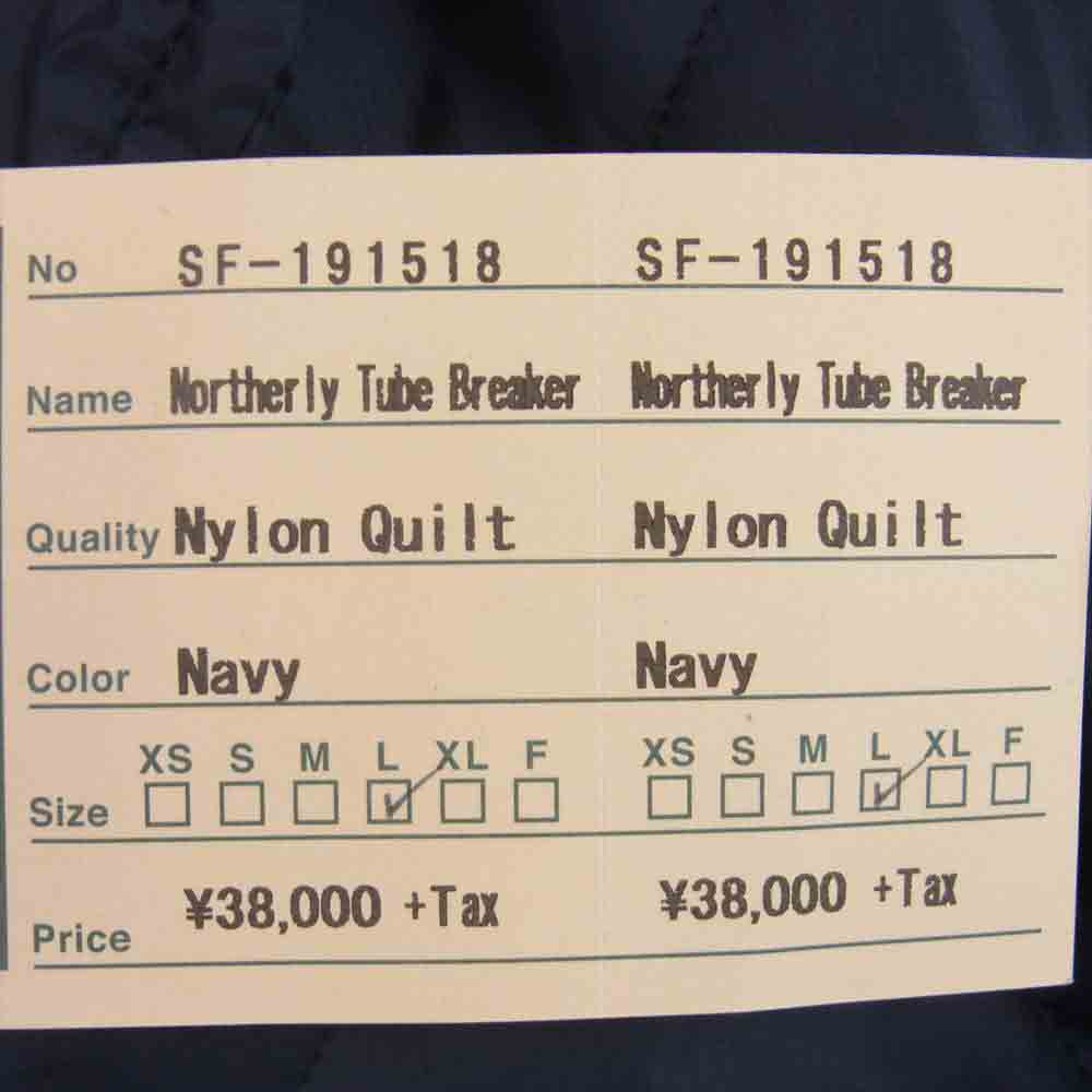 SASAFRAS ササフラス SF-201608 Northerly Tube Breaker Nylon Quilt ノーザリー チューブ ブレーカー キルト ネイビー系 L【新古品】【未使用】【中古】