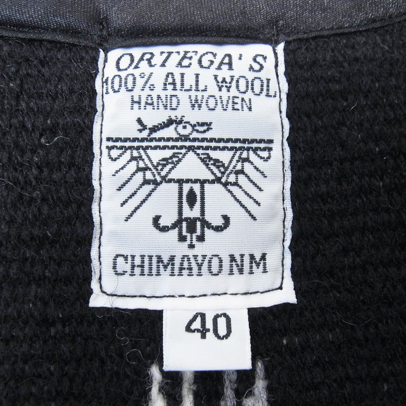 ORTEGA オルテガ USA製 CHIMAYO VEST BLACK チマヨベスト ブラック系 40【美品】【中古】