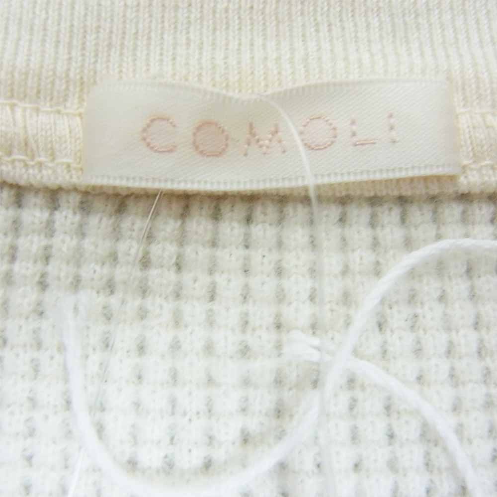 COMOLI コモリ 20AW S03-05014 ワッフル クルーネック L/S Tシャツ ホワイト系 2【極上美品】【中古】
