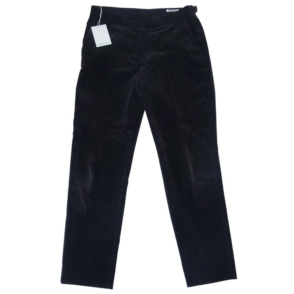 AURALEE オーラリー 18AW A8AP02FN ウォッシュド コーデュロイ テーパード スラックス パンツ ダークブラウン系 3【美品】【中古】