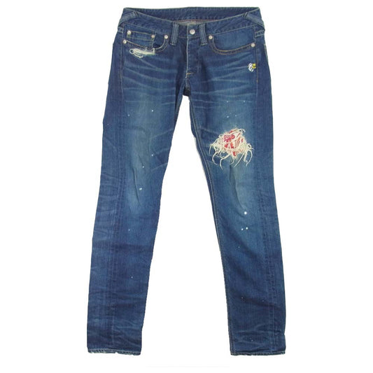 FranCisT_MOR.K.S. フランシストモークス ダメージ加工 デニム パンツ インディゴブルー系 4【中古】