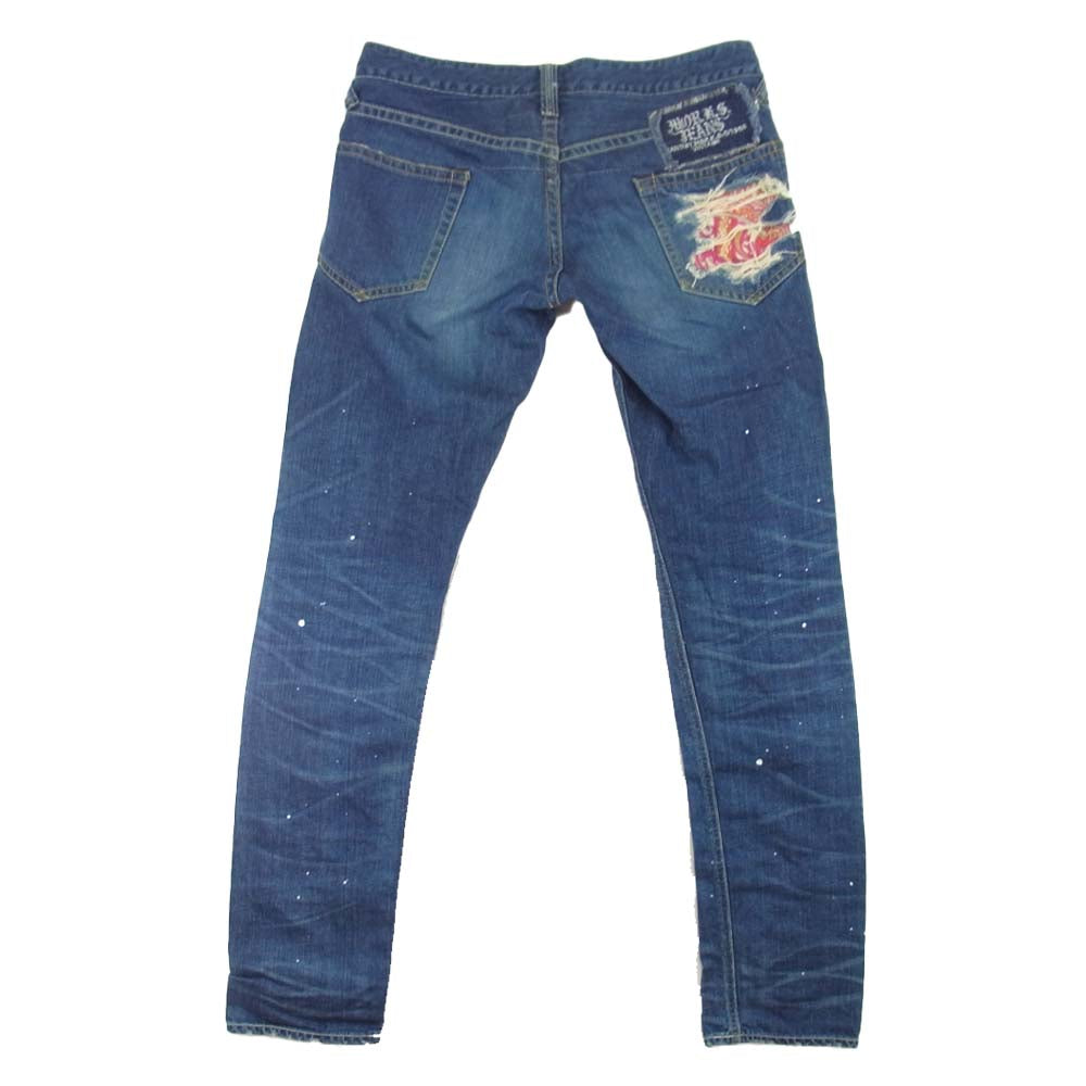 FranCisT_MOR.K.S. フランシストモークス ダメージ加工 デニム パンツ インディゴブルー系 4【中古】
