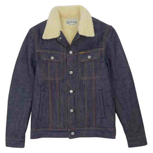 WACKO MARIA ワコマリア 背面GUILTY PARTIES刺繍 デニム ボア ジャケット インディゴブルー系 S【中古】