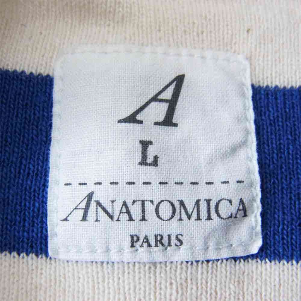 ANATOMICA アナトミカ 21SS 530-561-08 MARNIER 1910 CREW NECK L/S 長袖 クルーネック ボーダー Ｔシャツ ライトブルー系 ホワイト系 L【新古品】【未使用】【中古】
