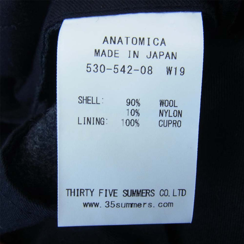 ANATOMICA アナトミカ 530-542-08 TRIM FIT III WOOL FLANNEL ウール フランネル スラックスパンツ グレー系 34【新古品】【未使用】【中古】