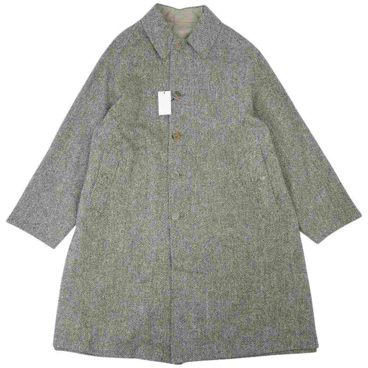 ANATOMICA アナトミカ 530-562-01 SINGLE RAGLAN II 高密度コットンギャバジン ウール リバーシブル シングルラグラン コート ミックスツイード ベージュ系 50【新古品】【未使用】【中古】