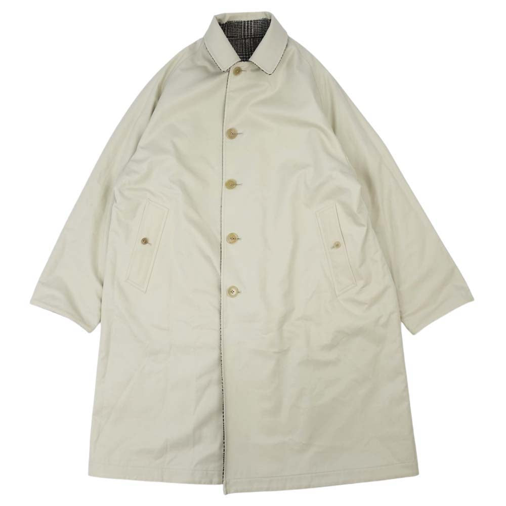 ANATOMICA アナトミカ 530-562-01 SINGLE RAGLAN II 高密度コットンギャバジン ウール リバーシブル シングル ラグラン コート 千鳥格子 ブラウン系 ベージュ系 46【新古品】【未使用】【中古】