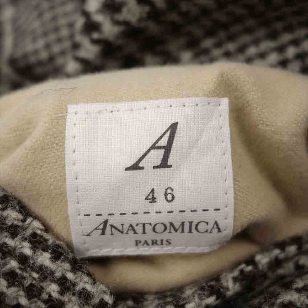 ANATOMICA アナトミカ 530-562-01 SINGLE RAGLAN II 高密度コットンギャバジン ウール リバーシブル シングル ラグラン コート 千鳥格子 ブラウン系 ベージュ系 46【新古品】【未使用】【中古】