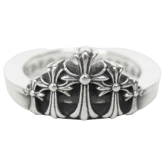 CHROME HEARTS クロムハーツ（原本無） CROWN CH CRS クラウン CHクロス リング シルバー系 16号【中古】