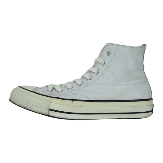 CONVERSE コンバース ADDICT CHUCK TAYLOR アディクト チャックテイラー ホワイトレザー HI ハイカット スニーカー ホワイト系 27.0cm【中古】