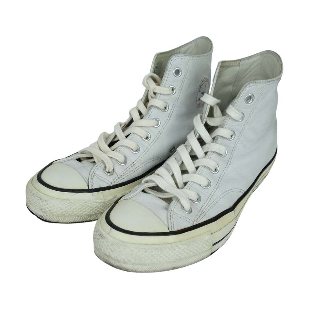 CONVERSE コンバース ADDICT CHUCK TAYLOR アディクト チャックテイラー ホワイトレザー HI ハイカット スニーカー ホワイト系 27.0cm【中古】