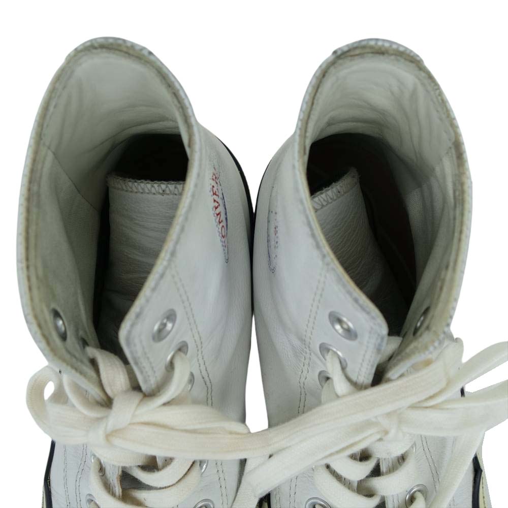 CONVERSE コンバース ADDICT CHUCK TAYLOR アディクト チャックテイラー ホワイトレザー HI ハイカット スニーカー ホワイト系 27.0cm【中古】