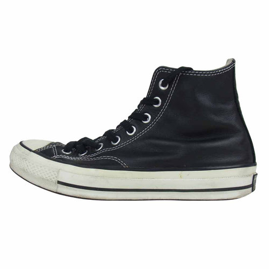 CONVERSE コンバース ADDICT CHUCK TAYLOR アディクト チャックテイラー ブラックレザー HI ハイカット スニーカー ブラック系 27cm【中古】