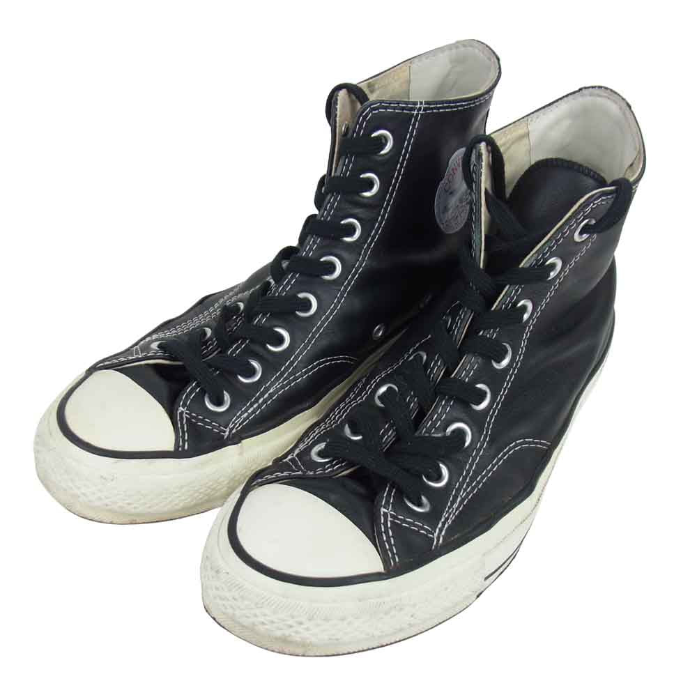 CONVERSE コンバース ADDICT CHUCK TAYLOR アディクト チャックテイラー ブラックレザー HI ハイカット スニーカー ブラック系 27cm【中古】