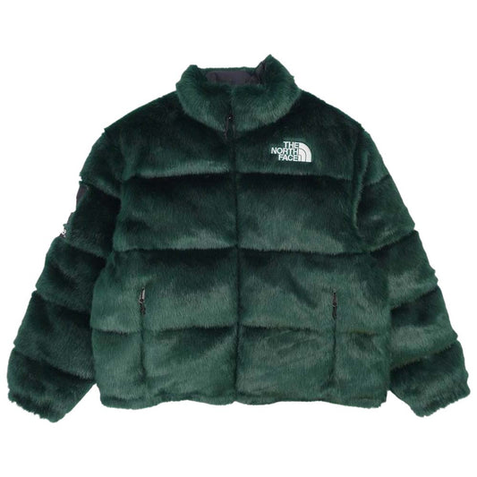 Supreme シュプリーム 20AW Faux Fur Nuptse Jacket フェイクファー ヌプシ ジャケット グリーン系 M【美品】【中古】