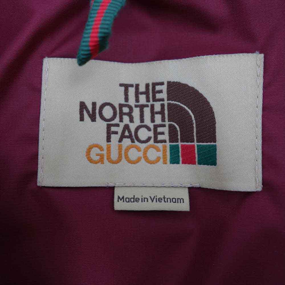 GUCCI グッチ 20AW 649244 XKRXK THE NORTH FACE ノースフェイス 国内正規品 ロゴ ナイロン ダウンベスト ネイビー系 S【美品】【中古】