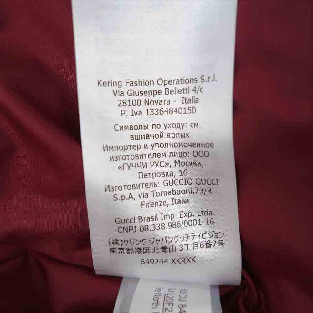 GUCCI グッチ 20AW 649244 XKRXK THE NORTH FACE ノースフェイス 国内正規品 ロゴ ナイロン ダウンベスト ネイビー系 S【美品】【中古】