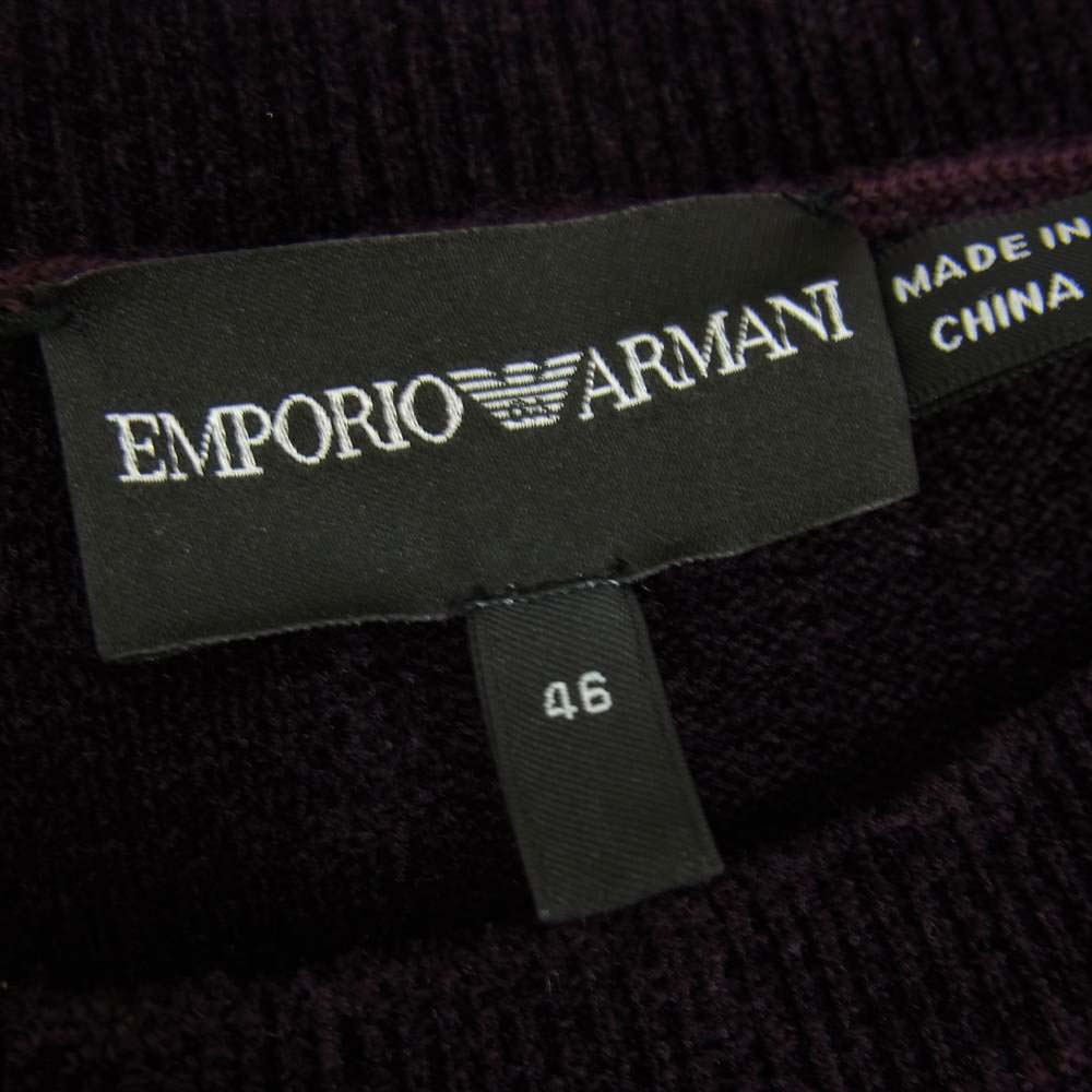 Emporio Armani エンポリオ・アルマーニ 6Y1M04 1MA5Z 国内正規品 パイル クルーネック ニット ワインレッド系 46【中古】
