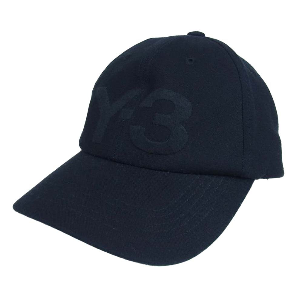 Yohji Yamamoto ヨウジヤマモト Y-3 ワイスリー FQ6974 LOGO CAP ベースボール ロゴ キャップ ブラック系 58㎝【中古】