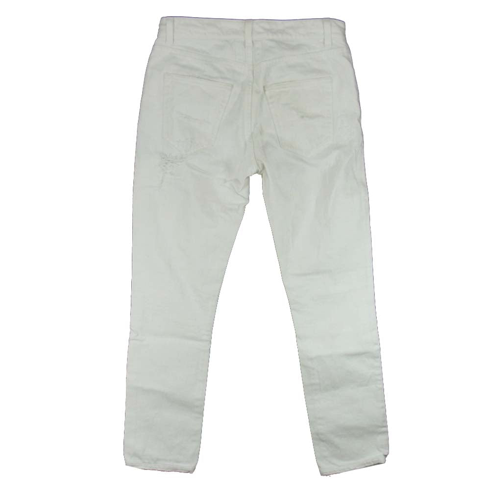SAINT LAURENT サンローラン 16SS 415452 エディ期  D10 M／SK-MW リペア加工 ホワイト デニム パンツ ホワイト系 28【中古】