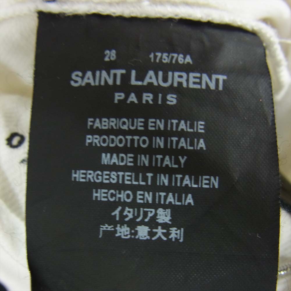 SAINT LAURENT サンローラン 16SS 415452 エディ期  D10 M／SK-MW リペア加工 ホワイト デニム パンツ ホワイト系 28【中古】