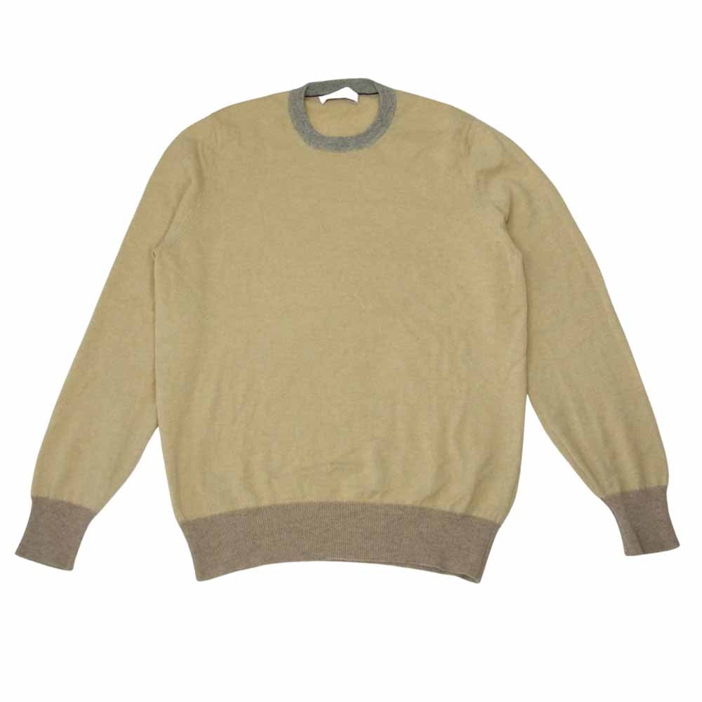 Brunello Cucinelli ブルネロクチネリ 国内正規品 イタリア製 カシミヤ100％ クルーネック ニット ベージュ系 46【中古】
